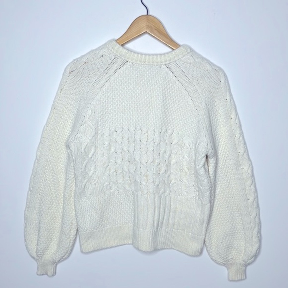 MADEWELL Lantern Sleeve Crew Neck Knit Sweater‎ Sz XS